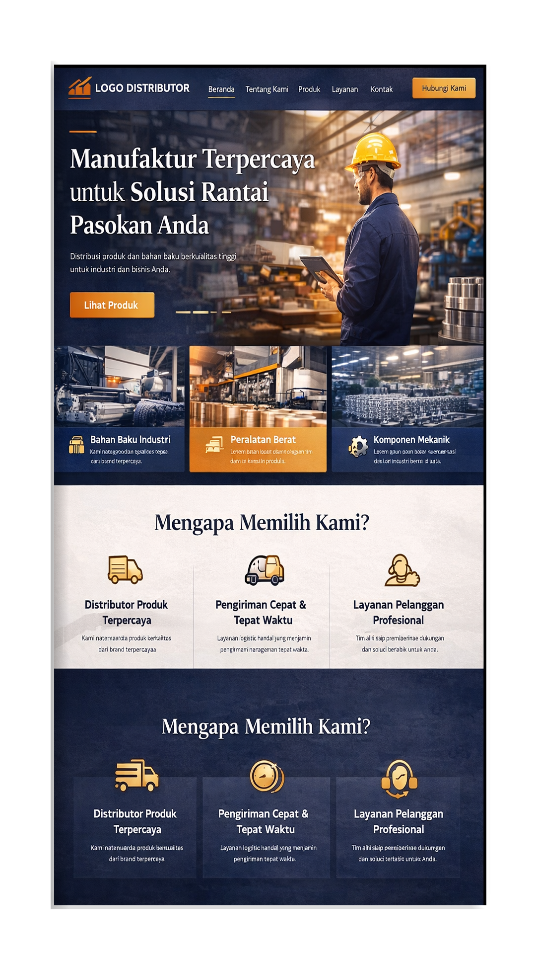 Jasa design website Manufaktur, Distributor, Exspedisi, dll