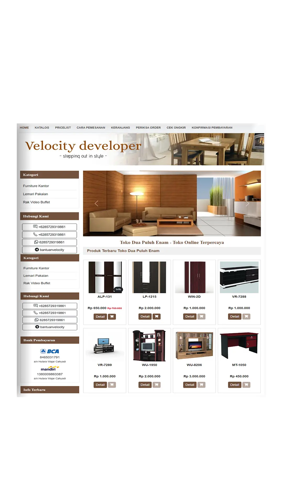 Desain Website E-commerce Furnitur & Elektronik Modern - Portofolio MrWeb Click