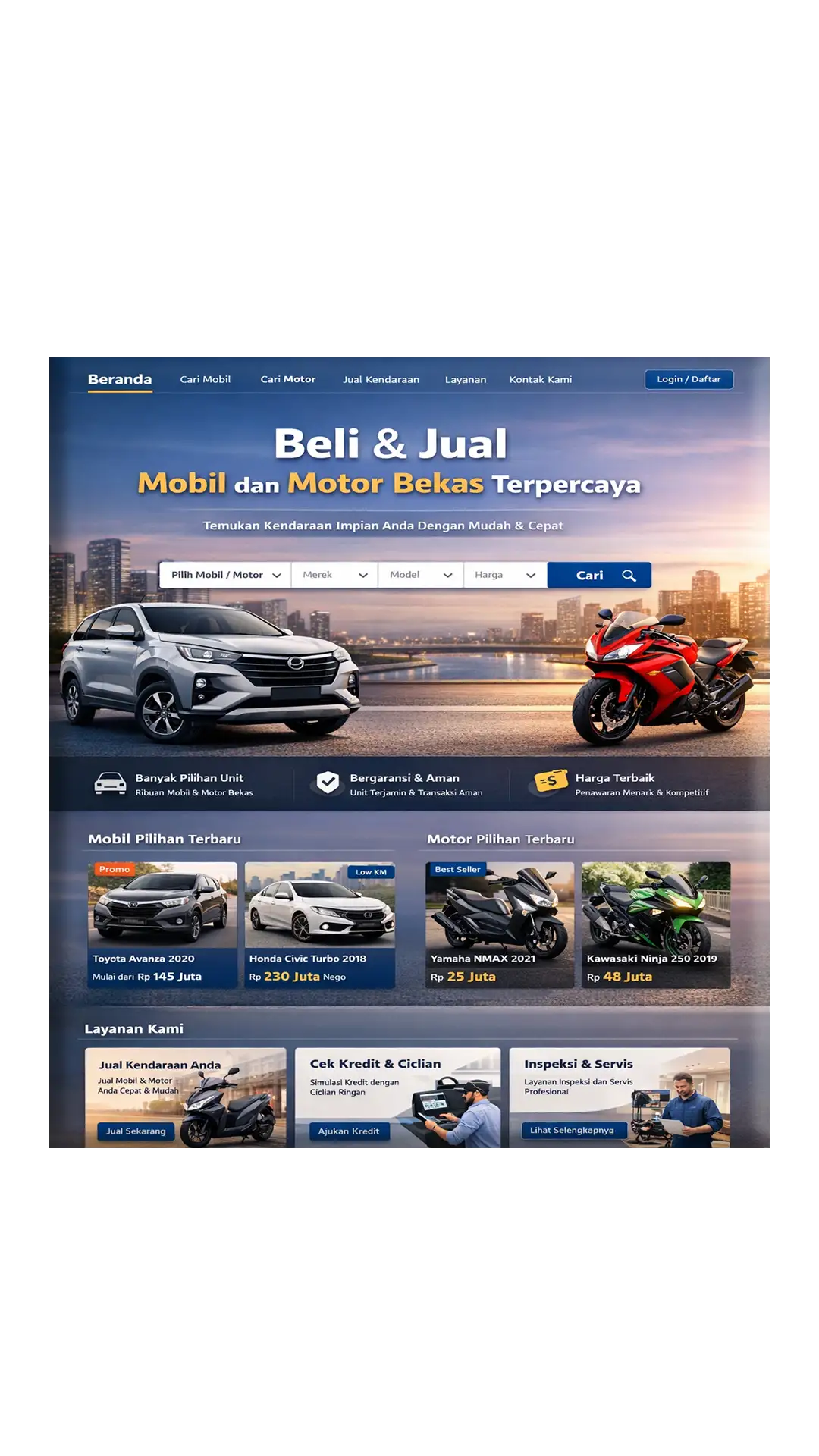 Daftar Kata Kunci Fokus Jasa Pembuatan Website Profesional Jasa SEO Terpercaya Agensi Digital Marketing Jasa Maintenance Website Jasa Bisnis Online Jasa Toko online